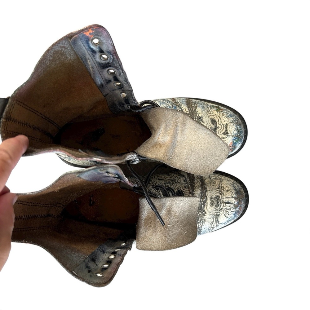 Vintage Dr Martens Eva‎ Ankle Combat Boots Womens 7 Soft Leather Made in England - Picture 9 of 13